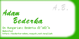 adam bederka business card